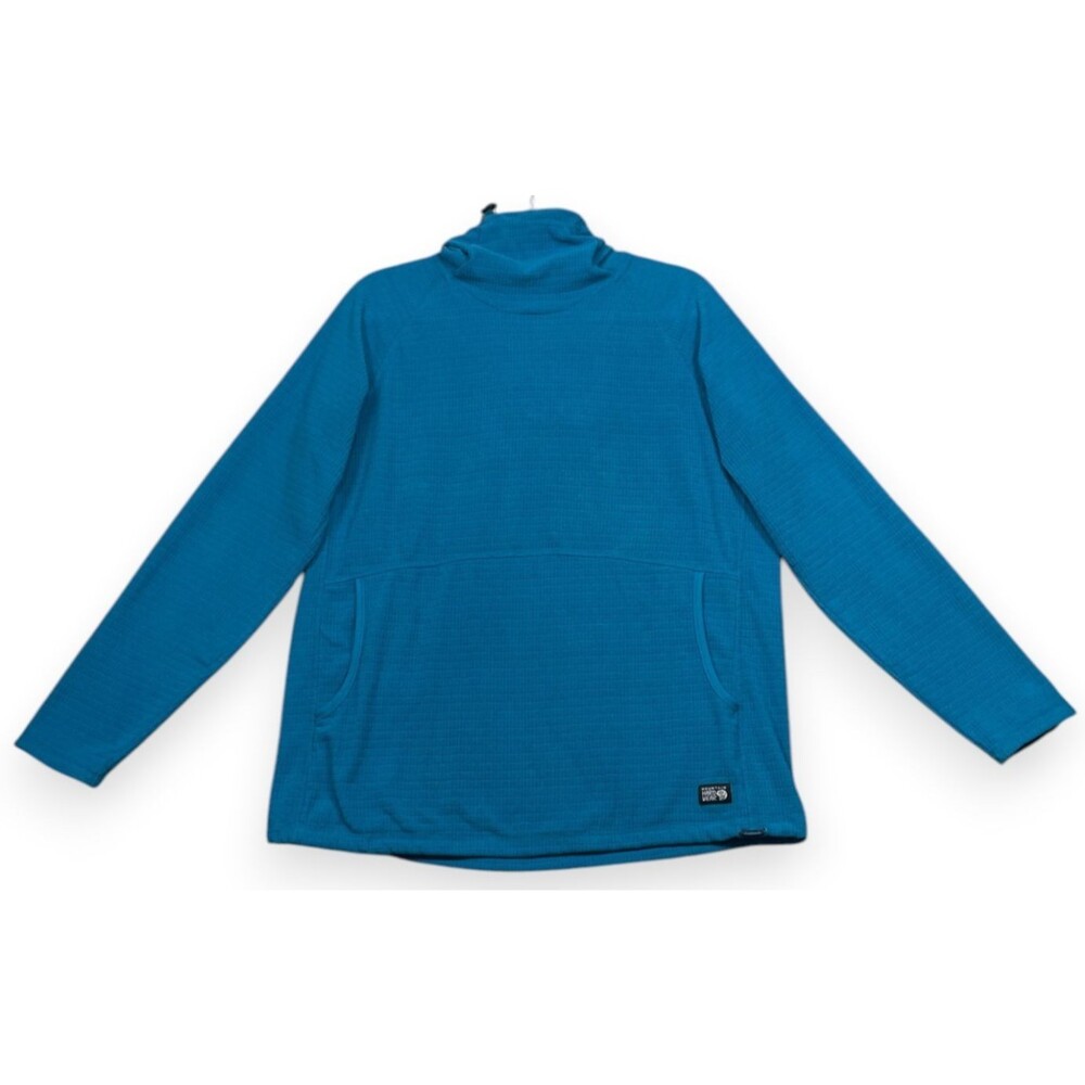 Mountain Hardwear Hoodie Womens L Blue Summit Grid Tunic Fleece Hoody Outdoors